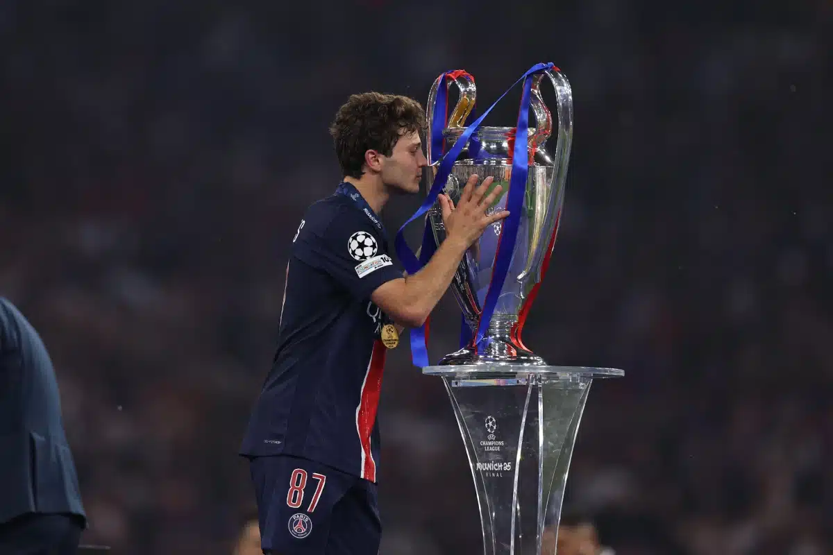 Joao Neves lors de la finale de la Ligue des champions de l'UEFA 2024-2025 entre le PSG et l'Inter Milan