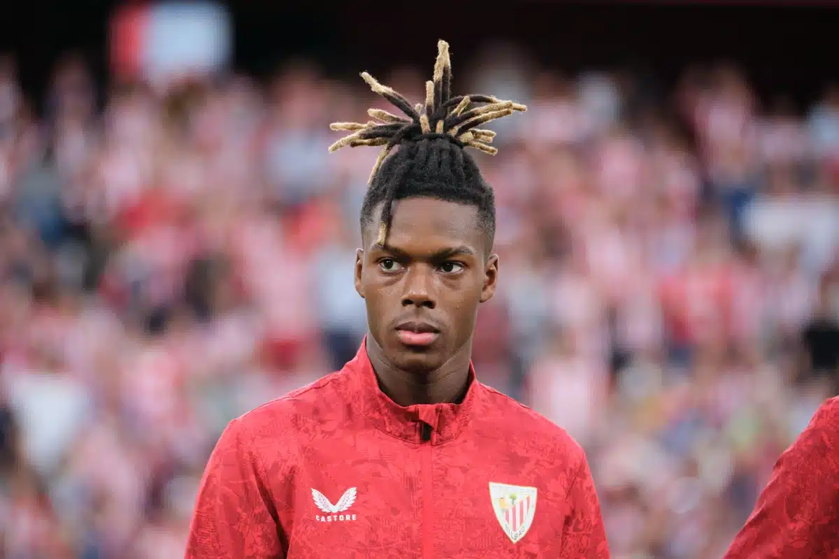 Nico Williams (Athletic Club) lors du match Athletic Club contre Qarabag F,. 2025
